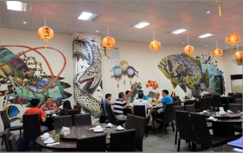 庐江海鲜餐厅墙体彩绘