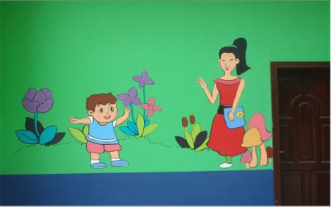庐江幼儿园形象墙彩绘